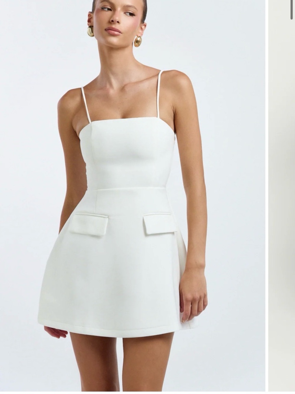 Showpo. NWT Katia Strappy White Mini Dress - white Size US 4